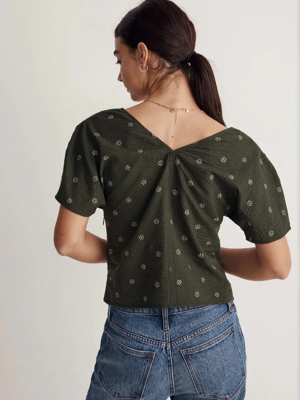 Madewell Voile Puff-Sleeve Top in Floral